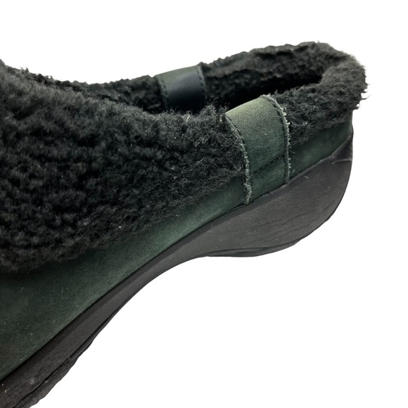 MERRELL ENCORE ICE SLIDE Slip On Mules Clogs Green Genuine Leather Shoes sz 7.5 - Picture 10 of 16